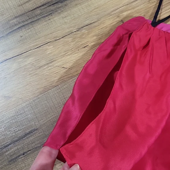 PHOEBE COUTURE 100% Silk Hot Pink & Purple Colorblock Shift Dress - Picture 6 of 14